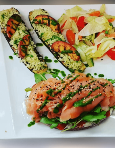 Tartare de légumes avec triangles croustillants et farce de légumes grillés, une création du Restaurant Taillecou Saint-Prex